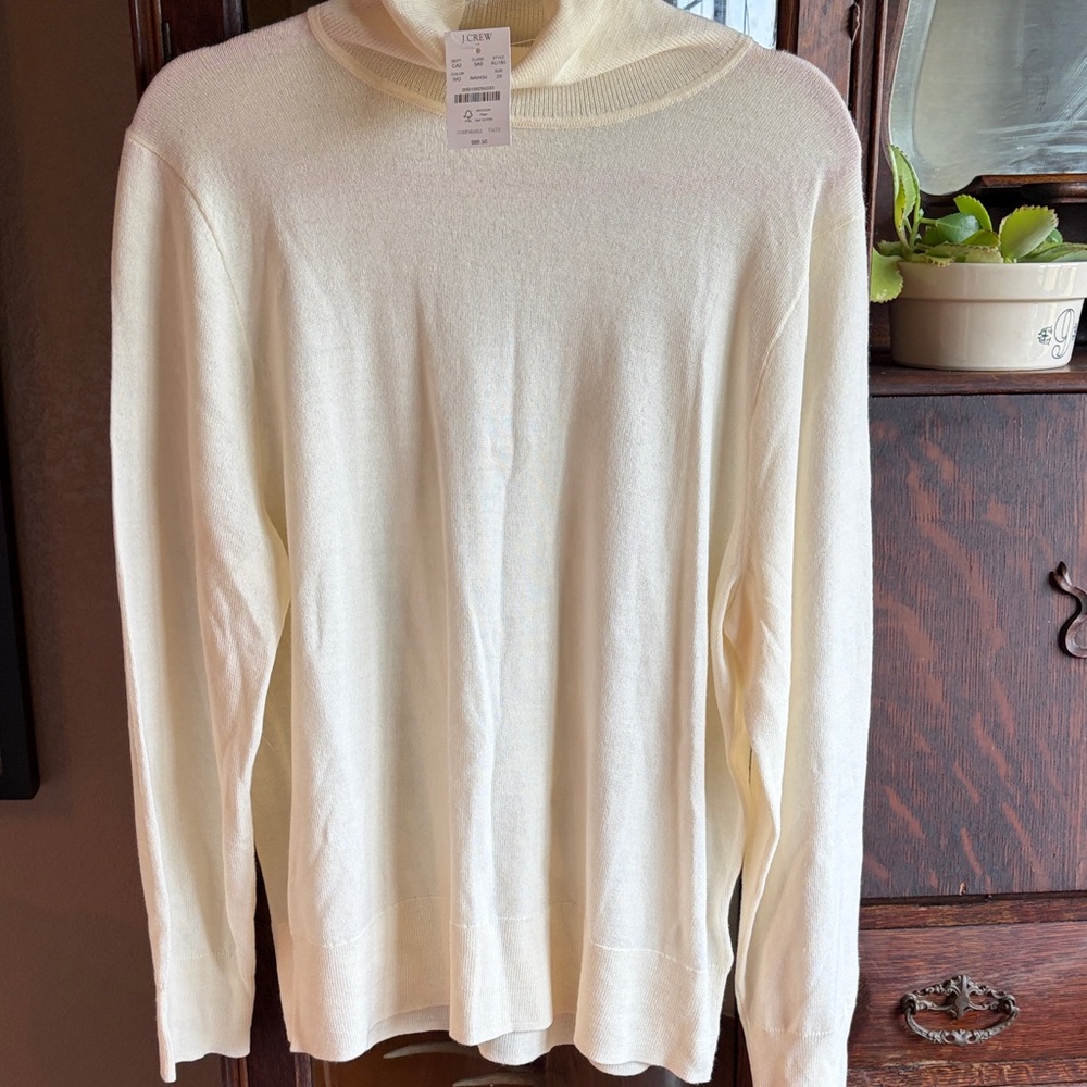 J. Crew Ivory Turtleneck Sweater NWT 2X